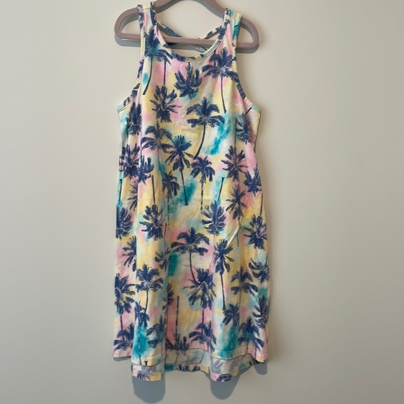 Girls Tropical Print T-shirt Tank Dress, size 10 - Picture 1 of 4